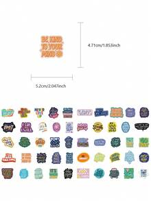 50 piezas Serie de pegatinas con citas inspiradoras - Pegatinas de vinilo resistentes al agua con texto motivador y diseño estético para botellas de agua, portátiles y libros, fáciles de aplicar, removibles y duraderas