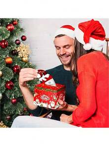 1 Pack Christmas Money Pull-Out Gift Box - Surprise Cash Holder For Friends & Family, Festive Party Accessory, Paper Material, No Batteries Required, Featherless, Christmas Surprise Gift, Christmas Gift