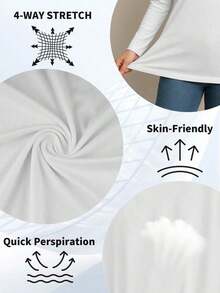 Christmas Outfit WomenWomen Royal Blue Snowman Print Winter Sweater Effect Top - 100% Casual Crew Neck Long Sleeve Shirt, Machine Washable All Season Shirt With Asymmetric Hem And Snowman Pattern (Refreshing Autumn/Spring/Summer Wear) - Christmas Party Fit, Daily Winter Wear, Loose Fit With Slight Elasticity, Pullover Style, No Padding, Regular Fit Suitable For Layering, Women's Winter ClothingLoose And Comfortablewinter Clothes For Women - trắng - Xem 5