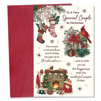 1 Stück Festliche Weihnachtsgrußkarte für Paar - "An diesem besonderen Weihnachten" mit Umschlag, Feiertags-Grüße für Weihnachten & Neujahrsfeier, herzliche Botschaft für Paar