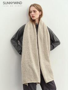 1pc Women Solid Color Soft & Skin-Friendly Warm Scarf, For Daily Use For Dress - Beige - View 3