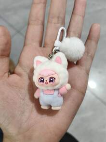 1 pieza/Nuevo gato de felpa ondulante lindo de caliente Doll Color Matching Pendant DIY Bag Llavero Colgante, Llavero de muñeca tridimensional de dibujos animados Llavero de silicona cosido lindo de la pareja Mochila Colgante, Mejor vendido Accesorios para llaves de coche de celebridad/bebé Regalos de fiesta, Amigo cosido Accesorios de coche Llavero de bolso, Llavero de silicona cosido de dibujos animados lindos, Navidad