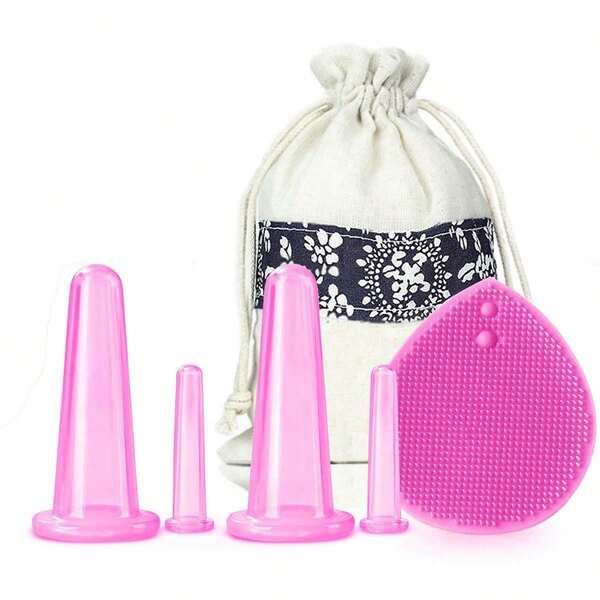 4pcs/7pcs High Transparency Silicone Cupping Set, Home Use Vacuum Suction Massage Cups Silicone Cupping Therapy Beauty Cupping