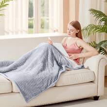 Heated Blanket Electric Soft Flannel Sherpa Heater 5 Heat Settings And 10 Hours Auto Shut-Off Heating Blanket Over-Heat Protection Machine Washable