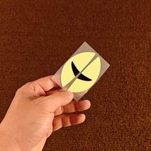 1 件摩托车/汽车反光贴纸，霓虹灯 3D 摩托车和恶魔猫眼形状反光贴花，适合驾驶 - 均碼 - 查看 5