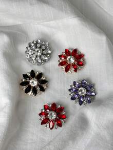 1/5Pcs Fashion Cufflinks For Shirt Decorative Women ButtonCover Crystal Sleeve Button, Button Clips MetalButton Accessories No Sewing ButtonsWedding