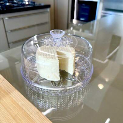 Porta Queijos Queijeira Pequena de Acrílico Cristal Transparente super resistente