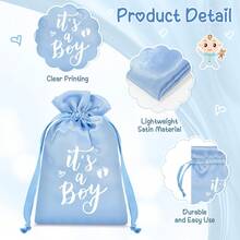 10/20 piezas Bolsas de regalo de satén con cordón "Es un niño", decoraciones unisex para baby shower, suministros para fiestas, regalos para invitados de baby shower, revelación de género, favores de fiesta de baby shower, mamá de niño, embarazo, despedida de soltera, 1er cumpleaños, primer cumpleaños, artículos esenciales para bebé, rosa, anuncio de bebé, anuncio de embarazo - Multicolor - Ver 2