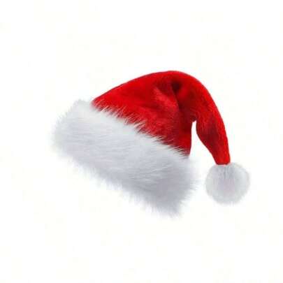 1pc Extra Thick & Plush Santa Claus Hat, Christmas Fuzzy Santa Hat