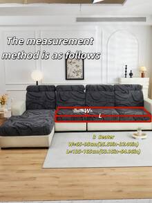 1pc Soft Plush Fabric Pet Proof Sofa Seat Cover, Floral Embossed Design, Deep Gray Large Leaf Pattern, Multi-Color, Thick Embossed Plush Sofa Cushion Cover Suitable For Autumn/Winter, Fits Sofa Backs And 1/2/3/4/L Chaise Lounge