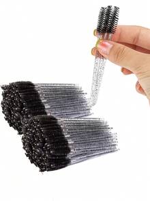 25 sztuk jednorazowych szczoteczek do tuszu do rzęs, szczoteczek do rzęs, szczoteczek do czyszczenia rzęs, szczoteczek do rzęs Crystal Shine, przedłużania rzęs, narzędzi do makijażu, pędzli + szczoteczek do brwi, przenośnych, wielokrotnego użytku pędzli do makijażu, pędzli kosmetycznych dla kobiet i dziewcząt do użytku domowego