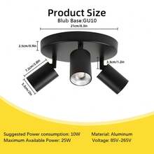 CANMEIJIA Spot encastré au plafond GU10, lampe de plafond moderne en aluminium, spots simples/doubles/triples/quadruples, noir/blanc, avec ou sans ampoules, installation facile, convient pour couloir, entrée, vitrine, pièce, cuisine, hall d'exposition, salle de lecture, salle à manger, bar, chambre, café, salon, magasin de vêtements