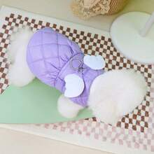 24pcs Wing Design Cotton Skirt, Dog Clothes, Cat Warm Outfit, Pet Bipedal Skirt, Thick Windproof Warm Clothing, Small Animal Apparel, Casual Leash Buckle Autumn/Winter Thick Snow Suit, Small Dog Clothes, Animal Supplies, New Arrival Dog Clothes Thick Snow English Casual Dress Princess Skirt