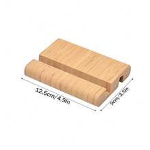 حامل الهاتف على المكتب الأنيق من الخيزران - قاعدة خيزران للهاتف ذات زاويتين، مناسبة للهواتف الذكية والأجهزة اللوحية، مناسبة لاكسسوارات المكاتب والمنازل، مريحة لليدين