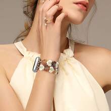 Fashion Maple Leaf Elastic Strap Band Compatible With 38/40/41mm And 42/44/45/49mm Series 9/8/7/6/5/4/3/2/1, Stretchy Bracelet Replacement Band, Designed For Women And Girls