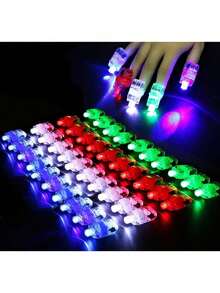 5/10/20/40 piezas Luces de dedo LED, Linternas mini a pilas, Linternas de dedo LED de múltiples colores, Adecuadas para regalos de cumpleaños, bares, fiestas, Pascua, Halloween, Navidad y Año Nuevo, Accesorios de fiesta de luz nocturna (con pilas) - Unitalla - Ver 3