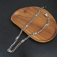 Dây xích Thorn Chain Punk bằng thép titan kiểu Cuban Link, phụ kiện đeo eo cho nam giới, thích hợp cho các hoạt động ngoài trời, kỳ nghỉ, du lịch, làm phụ kiện trang phục và làm quà tặng. - Bạc - Xem 4