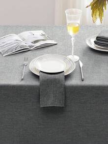 1pc Water-Repellent, Splash-Proof Solid Color Polyester Rectangular Tablecloth, Woven Thick Fabric, Suitable For Restaurant, Outdoor, Living Room, Patio, Picnic Or Holiday Party, Home Decor - Dark Grey - View 5