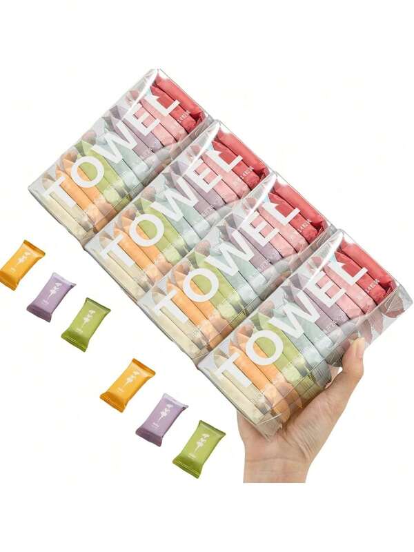 1 Caja/14 piezas Toallas comprimidas desechables, Hojas de toallas comprimidas portátiles, Paños de lavado de viaje, Toallas súper absorbentes gruesas, Aprox. (24*30cm), Adecuadas para campamento al aire libre, senderismo, viajes, deportes, hoteles, salones de belleza, pañuelos de bolsillo portátiles