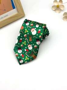 1 szt. męski krawat świąteczny z motywem renifera, Świętego Mikołaja, choinki, płatka śniegu, dekoracja na imprezę