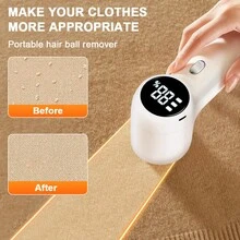 Electric Hair Remover, 6 Blades, Digital Display Screen, Lint Remover, Portable Lint Trimmer, 1200mAh Rechargeable Lithium Battery, Suitable For Removing Lint From Clothes, Sofas And Furniture - Home And Office Lint Remover