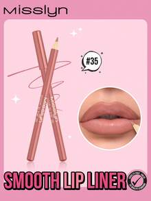 Misslyn Smooth Lip Liner Pencil, Long-Lasting Color, Intense Lip Color, Glides On Smoothly, Lip Liner, Natural Makeup Effect, High Color Payoff, Soft Pencil Core, Long-Lasting Smooth, Ultra-Matte Lip Liner Pencil, Brand Cosmetics, Facial Makeup Products, Suitable For Women And Girls, Winter Essential, Y2K Style, Fashion Versatile, Great Birthday Gift, Valentine's Day Gift, Party Essential, New Year Gift, Best Colors, Cruelty-Free And Vegan - #35 - View 2