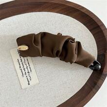 1个高档纯色褶皱香蕉夹，优雅马尾辫发饰，新款女士发夹，爪夹，发卡，发饰，头饰，女士发饰 - 彩色 - 查看 13