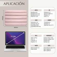 Funda para portátil, aplicable a portátiles de 13 a 14 pulgadas, impermeable y anti-colisión, compatible con MacBook Pro de 14 pulgadas/MacBook Air de 13 pulgadas/iPad Pro de 12.9 (rosa) - rosa - Ver 3