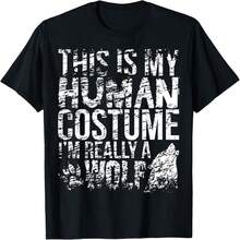 Halloween Funny - This Is My Human Costume Wolf T-Shirt - 黑7 - 查看 1