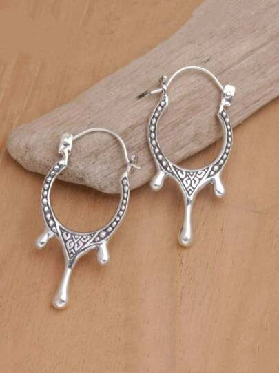 Pendientes de plata bohemios / Pendientes de plata hechos a mano / Pendientes de plata martillados