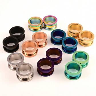 2PCS Hot Daily Punk Ear Gauges 316 Stainless Steel Round Ear Tunnels Plugs Piercing Men Body Jewelry Expander Stretchers Aceessories Men Earrings