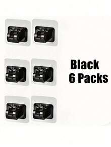 6PCS Curtain Rod Hooks Brackets,Self-Adhesive Curtain Rod Brackets,Adjustable Curtain Rod Hooks, Expandable Curtain Rod Clips, No Drill Adhesive Mounting For Hotel And Home Use, Easy Install Curtain Hanger Clips - Multicolor - View 4