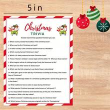 圣诞节琐事、家庭游戏、圣诞派对游戏、圣诞节琐事游戏、假日琐事、圣诞节游戏、圣诞节游戏 - 彩色 - 查看 6