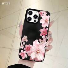 Fundas de teléfono de imitación con agujeros grandes y un gran patrón de flores rosas, diseñadas para las series 17, 16 Pro, 16, 15 Pro, 14, 14 Plus, 14 Pro, 13, 13 Pro, 12 Pro y 11/11 Pro. Estos son excelentes regalos para amigos y familiares durante H. - Blanco - Ver 5