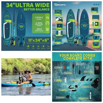 Inflatable Stand Up Paddle Board 11'611'10' With Board Accessories, Versatile Premium Paddle Boards AdultsYouth, Inflatable Paddle Board PolarWaveSunn