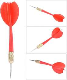 Chazcool Dardos de Aguja, 15pcs Puntas de Aguja de Cobre y Dardos de Coloridas PVC, Dardos de Vuelo Dardos de Metal para Principiantes Tiro Al Blanco Bar Juego Globo - 1 - Ver 1
