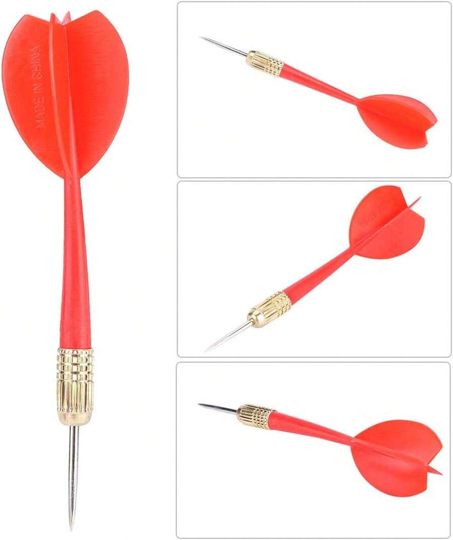 Chazcool Dardos de Aguja, 15pcs Puntas de Aguja de Cobre y Dardos de Coloridas PVC, Dardos de Vuelo Dardos de Metal para Principiantes Tiro Al Blanco Bar Juego Globo - 1 - Ver 1