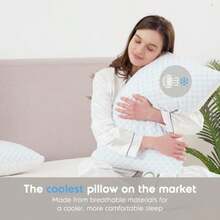 For Sleeping 2 Pack Luxury Shredded Memory Foam Pillows Queen Size Set Of 2 Adjustable Cold Gel Pillows For Hot Sleepers Portive Cool Pillow For Side Back Stoh Sleepers - trắng - Xem 6