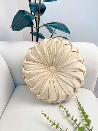 1个天鹅绒大号南瓜纹理靠垫，适用于客厅、卧室、梳妆椅、沙发、瑜伽冥想座椅、榻榻米垫，带纽扣。质地柔软舒适，如同婴儿绒般柔软舒适