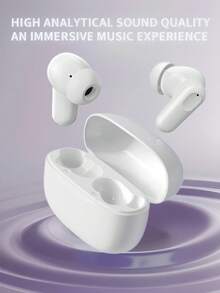 Wireless Earbuds, Compatible With Apple And Android, Built-In Microphone, Sweat-Proof, White, Wireless Headphones, Airbuds, True Wireless Earphones