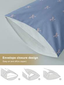 1/2 piezas Fundas de almohada impresas sin relleno, fundas de almohada de tela suave, suaves y transpirables, amigables con la piel y cómodas, textil para el hogar acogedor, adecuado para ropa de cama del hogar y ropa de cama de dormitorio escolar, funda de cojín de sofá, patrón de lazo de fondo azul, decoración de otoño, decoración de habitación, 45*45, Oeko-Tex