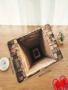 1pc New 3D Mysterious Staircase Doormat - Christmas Gift, Suitable For Living Room, Bedroom, Indoor - Machine Washable - Flannel Material, Delicate Wrap, Skin-Friendly, No Pilling, Water-Resistant Easy Care, Odorless - Ideal For Home Decor, Room Decor, Living Room Carpet, Bedroom Carpet, Bathroom Carpet, Kitchen Carpet