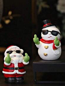 Christmas Snowman Figurines Small Funny Design Christmas Santa Claus Decor For Desktop,Christmas Decorations, Interesting Christmas Gifts,