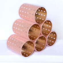 Jamshore 6 pezzi/set Bigodini termici in alluminio con setole rosa e nucleo dorato, autoadesivi, riscaldamento rapido, ricci magici senza calore, 90 mm, essenziali da viaggio, acconciatura, parrucchiere, capelli ricci, bigodini, arricciacapelli, ricci senza calore, bigodini per capelli, strumenti per capelli ricci, accessori per parrucchiere, barbiere, attrezzature per parrucchiere