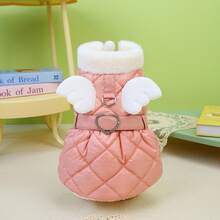 24pcs Wing Design Cotton Skirt, Dog Clothes, Cat Warm Outfit, Pet Bipedal Skirt, Thick Windproof Warm Clothing, Small Animal Apparel, Casual Leash Buckle Autumn/Winter Thick Snow Suit, Small Dog Clothes, Animal Supplies, New Arrival Dog Clothes Thick Snow English Casual Dress Princess Skirt