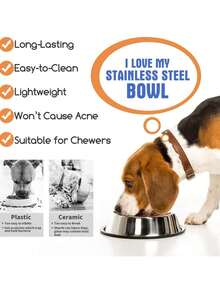 2-Pack Stainless Steel Dog Bowls, Dog Food Bowls, Dog Water Bowls For Medium And Large Dogs, Non-Slip, Stackable Pet Bowls, Dog Feeding Bowls - 銀色 - 查看 7