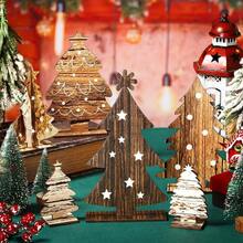 6 قطع/مجموعة شجرة عيد الميلاد الخشبية للديكور على المكتب، شجرة عيد الميلاد الخشبية بطراز ريفي، قطعة مركزية لعيد الميلاد، لافتة خشبية، مناسبة للمنزل والمكتب والمزرعة