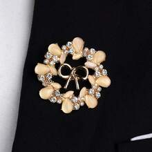 Faux Pearl And Rhinestone Crystal Snowflake Brooch Jewelry Pin Office Accessories Shirts Jacket Christmas Halloween Clothes Pin Funny Cute Teacher Gifts - Multicolor - View 7