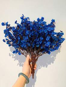 6支仿真花，星形花，迷你假花，蓝色仿真花，满天星假花，仿真新娘花束，适用于DIY婚礼装饰、派对装饰、家居房间装饰，仿真花枝，送给女性的礼物，妈妈的礼物，鲜花，花蕊，DIY，房间装饰，卧室装饰，植物，婚礼装饰，送给女朋友的礼物，花盒