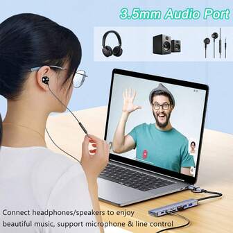 USB-splitteradapter 8-i-2 TF SD-kortläsare typ C till USB 3.0 OTG-hubb för bärbar dator